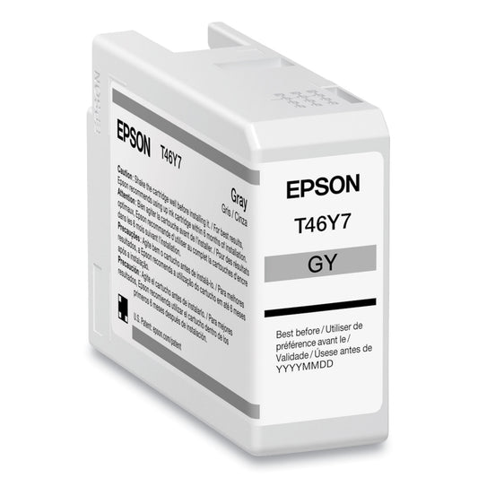 Epson T46Y700 (T46Y) UltraChrome PRO10 Ink, 50 mL, Gray