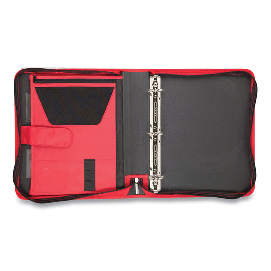 Five Star Tech Zipper Binder, 3 Rings, 1.5" Capacity, 11 x 8.5, Red/Black Accents (72206)