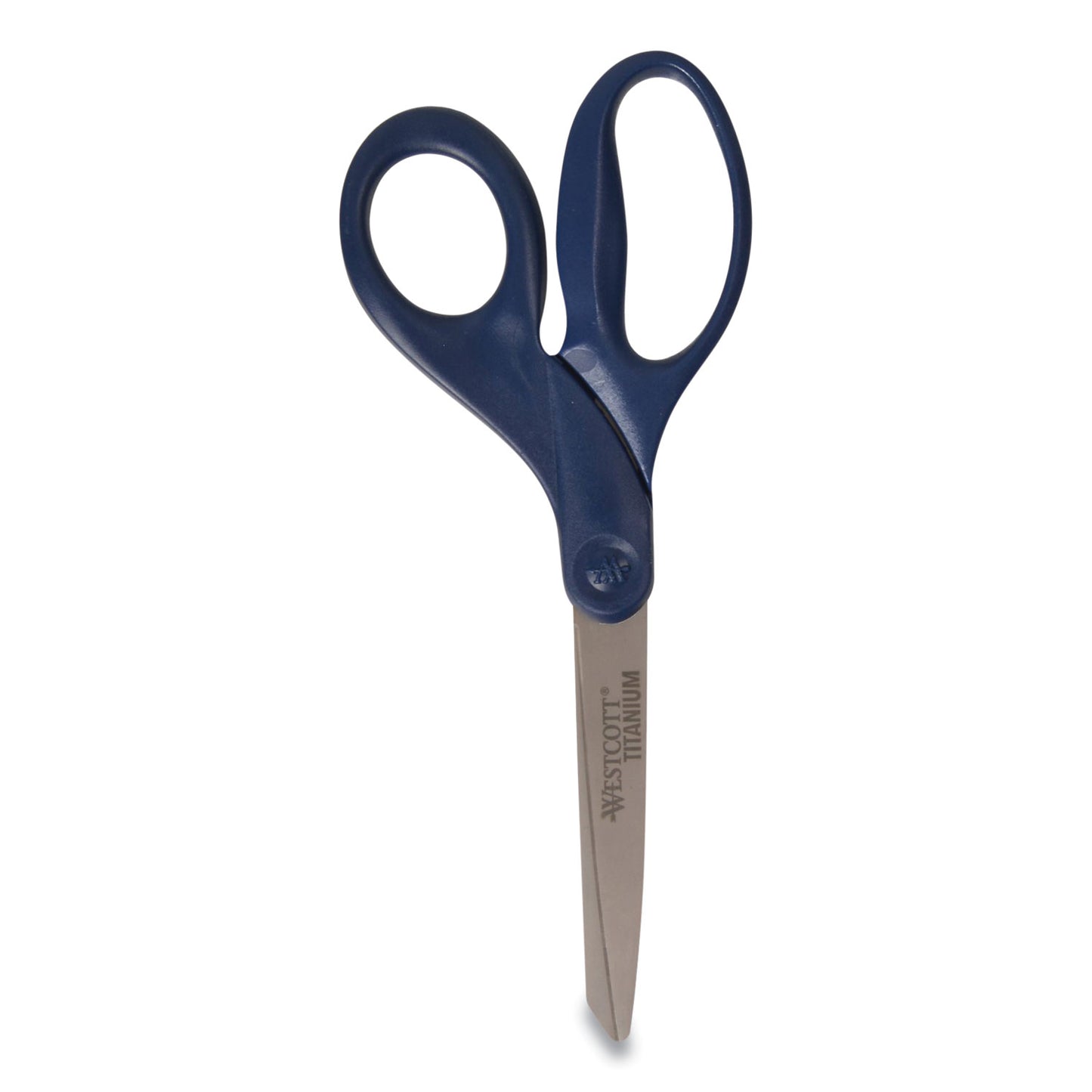 Westcott Titanium Bonded Scissors, 8" Long, 3.5" Cut Length, Straight Navy Handle (17509)