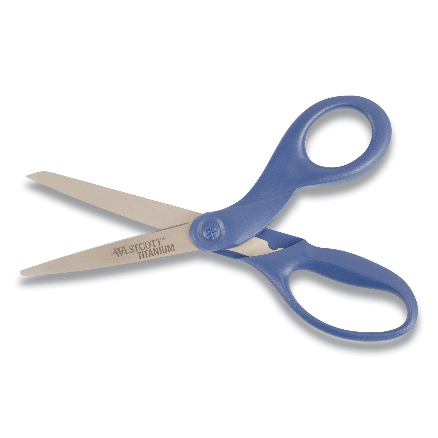 Westcott Titanium Bonded Scissors, 8" Long, 3.5" Cut Length, Straight Navy Handle (17509)