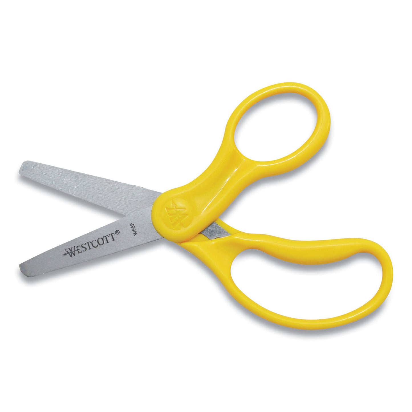 Westcott For Kids Scissors, Rounded Tip, 5" Long, 1.75" Cut Length, Straight Assorted Color Handles, 6/Pack (16454)