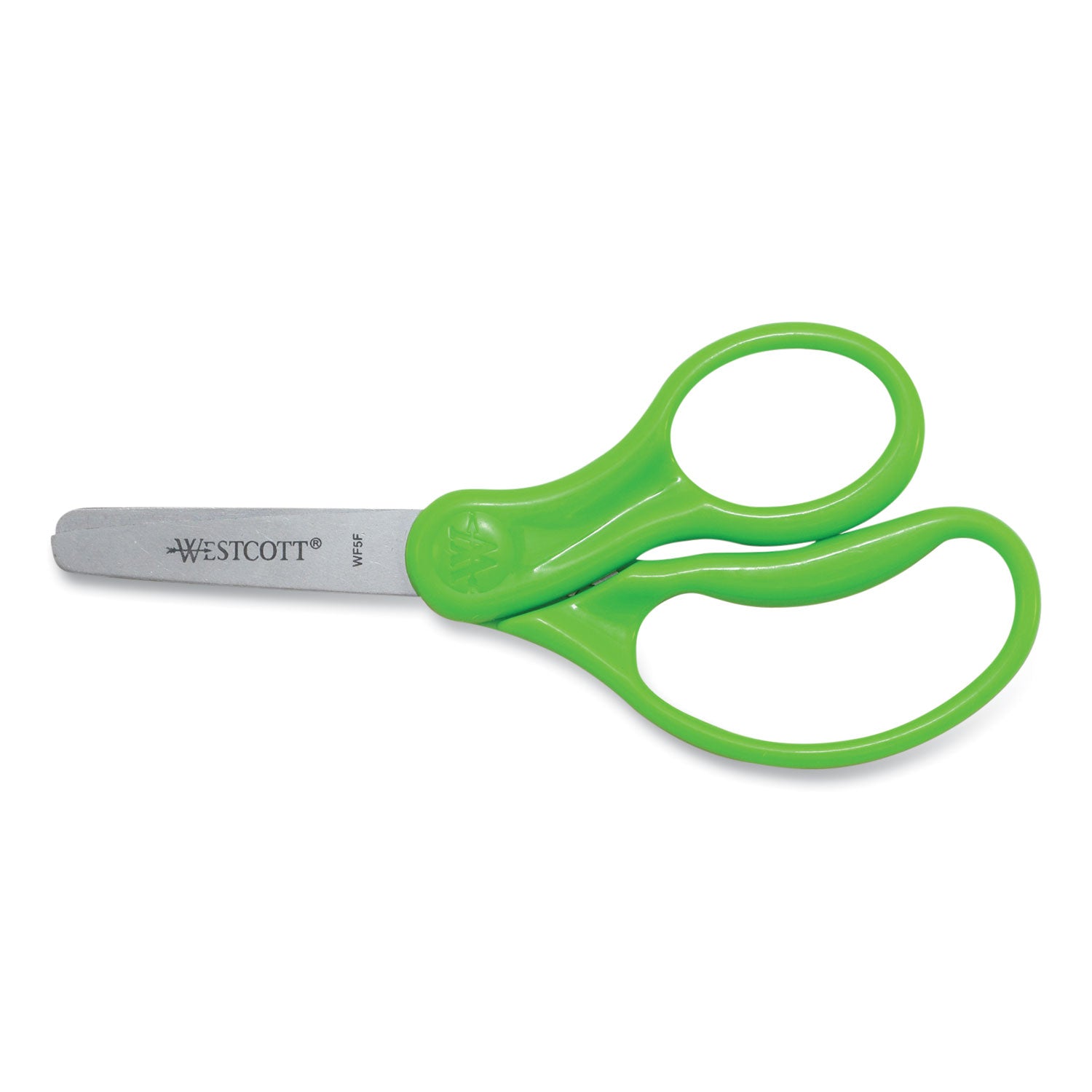 Westcott For Kids Scissors, Rounded Tip, 5" Long, 1.75" Cut Length, Straight Assorted Color Handles, 6/Pack (16454)