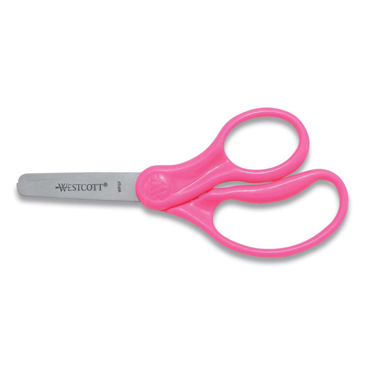 Westcott For Kids Scissors, Rounded Tip, 5" Long, 1.75" Cut Length, Straight Assorted Color Handles, 6/Pack (16454)