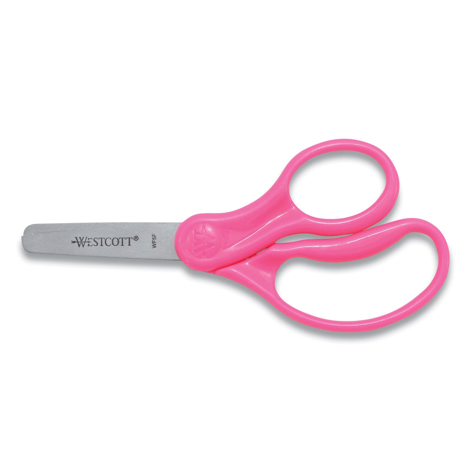 Westcott For Kids Scissors, Rounded Tip, 5" Long, 1.75" Cut Length, Straight Assorted Color Handles, 6/Pack (16454)