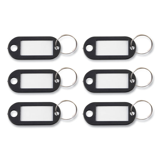 Advantus Key Tags Label Window, 0.88 x 0.19 x 2, Black, 6/Pack (KEY98017)