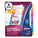 Avery Customizable Table of Contents Ready Index Multicolor Dividers, 12-Tab, Jan. to Dec., 11 x 8.5, White, 6 Sets (11830)