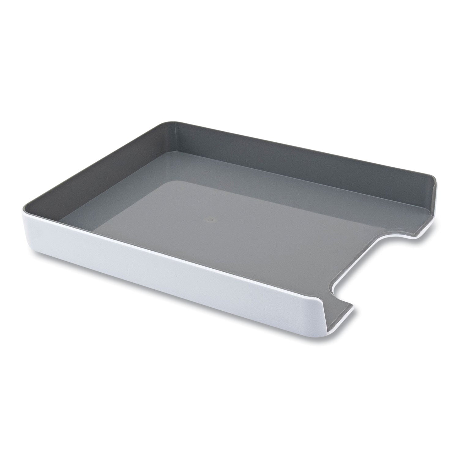 Advantus Fusion Letter Tray, 1 Section, Letter Size Files, 12.63 x 10 x 1.75, White/Gray (37522)