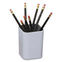 Advantus Fusion Pencil Cup, Plastic, 3 x 3 x 4, White/Gray (37524)