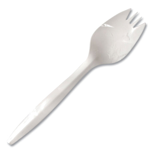 Berkley Square Individually Wrapped Mediumweight Cutlery, Spork, White, 1,000/Carton (1105000)