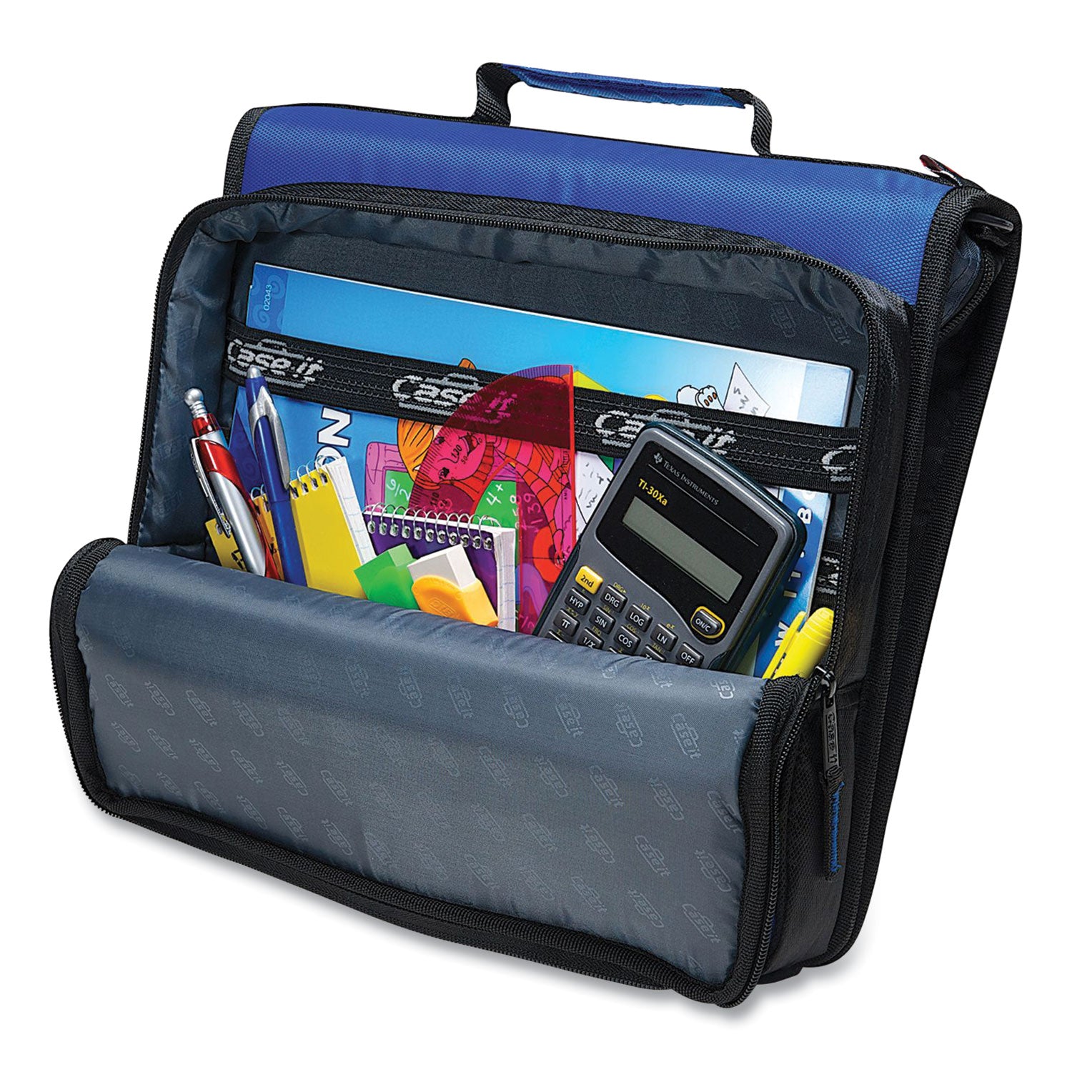 Case it Universal Zipper Binder, 3 Rings, 2" Capacity, 11 x 8.5, Purple/Gray Accents (LT007PUR)