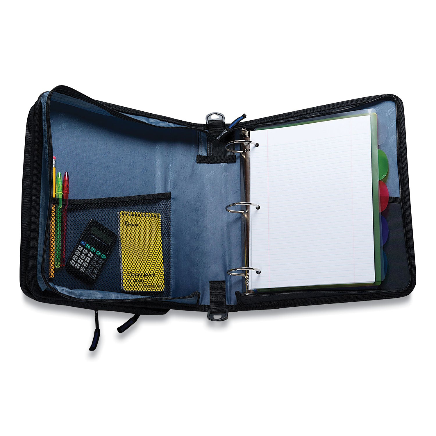 Case it Universal Zipper Binder, 3 Rings, 2" Capacity, 11 x 8.5, Blue/Gray Accents (LT007BLU)