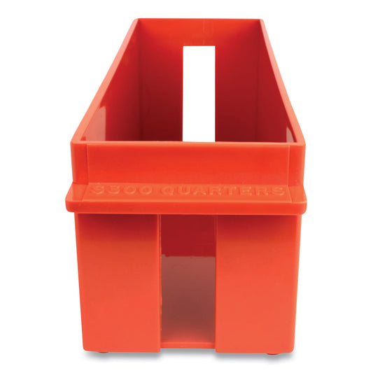 CONTROLTEK Extra-Capacity Coin Tray, Quarters, 1 Compartment, 11.5 x 3.38 x 3.38, Plastic, Orange (560168)