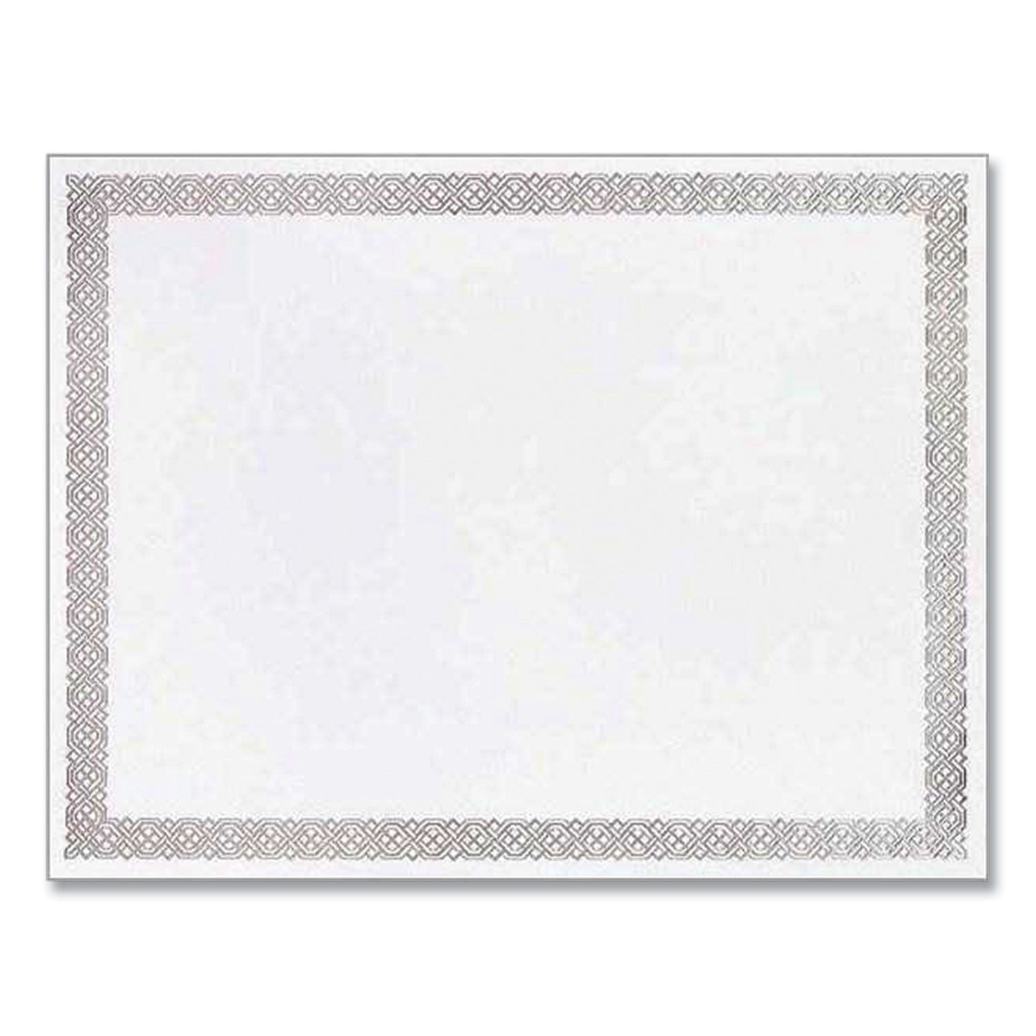 Great Papers! Foil Border Certificates, 8.5 x 11, Ivory/Silver, Braided with Silver Border, 15/Pack (963027S)