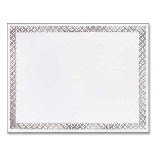 Great Papers! Foil Border Certificates, 8.5 x 11, Ivory/Silver, Braided with Silver Border, 15/Pack (963027S)