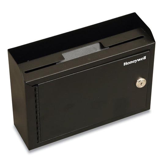 Honeywell Drop Box Safe with Keys, 9.9 x 3 x 7.1, 0.12 cu ft, Black (6204)