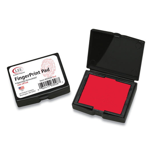 LEE Inkless Fingerprint Pad, 2.25" x 1.75", Red (03028)