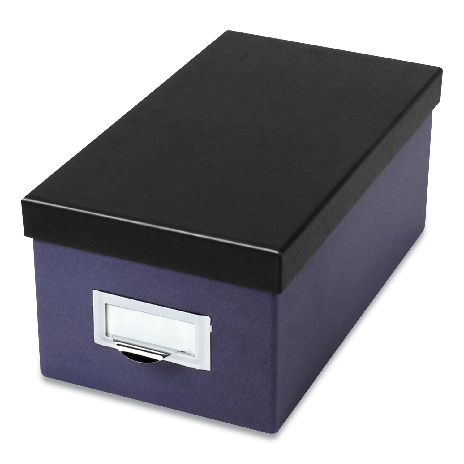 Oxford Index Card Storage Box, Holds 1,000 4 x 6 Cards, 6.5 x 11.5 x 5, Pressboard, Indigo/Black (406462)