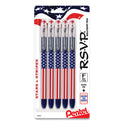 Pentel R.S.V.P. Stars and Stripes Ballpoint Pen, Stick, Fine 0.7 mm, Black Ink, Red/White/Blue Barrel, 5/Pack (BK90USABP5A)