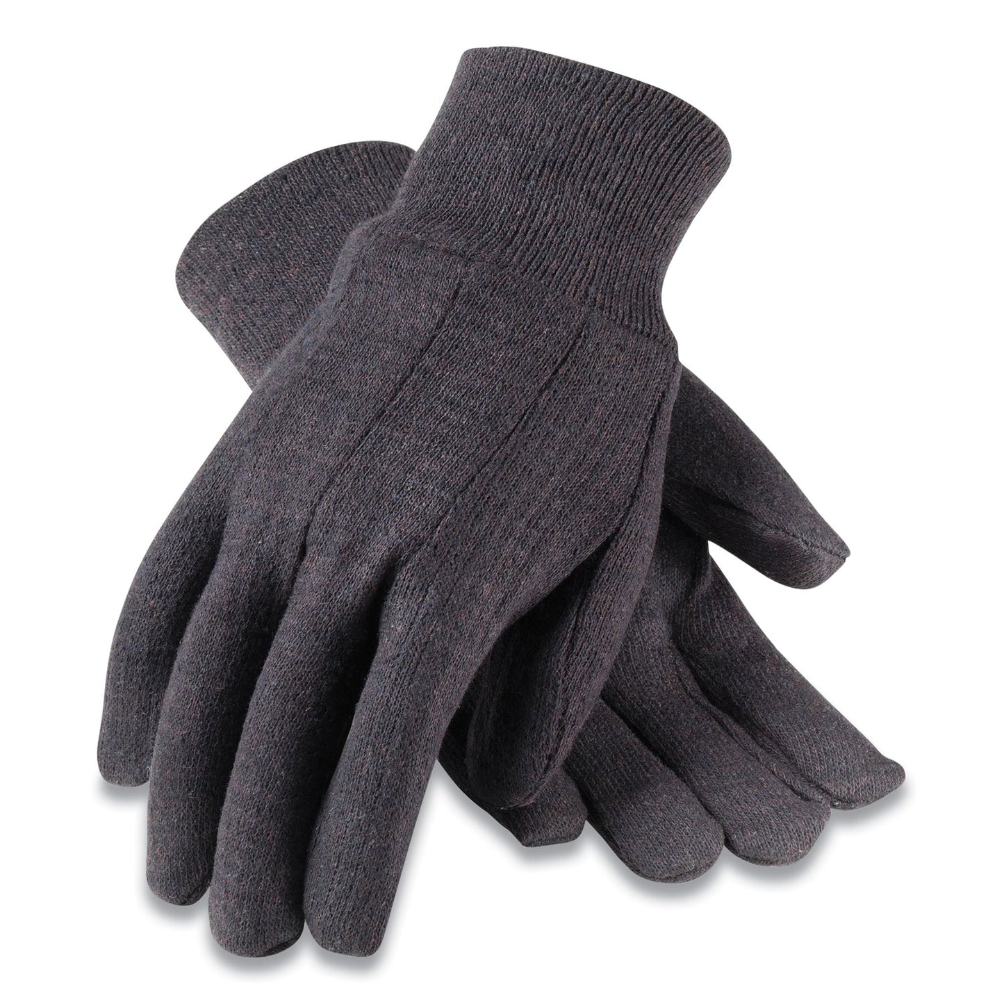 PIP Polyester/Cotton Jersey Gloves, Men's, Brown, 12 Pairs (95806)