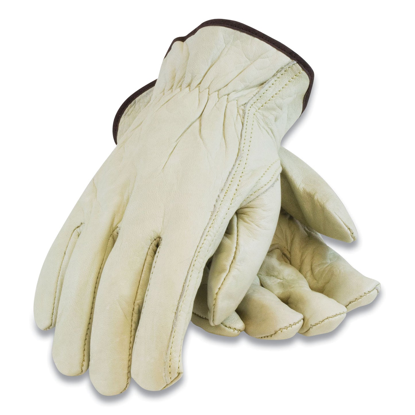 PIP Economy Grade Top-Grain Cowhide Leather Drivers Gloves, Small, Tan (68162S)