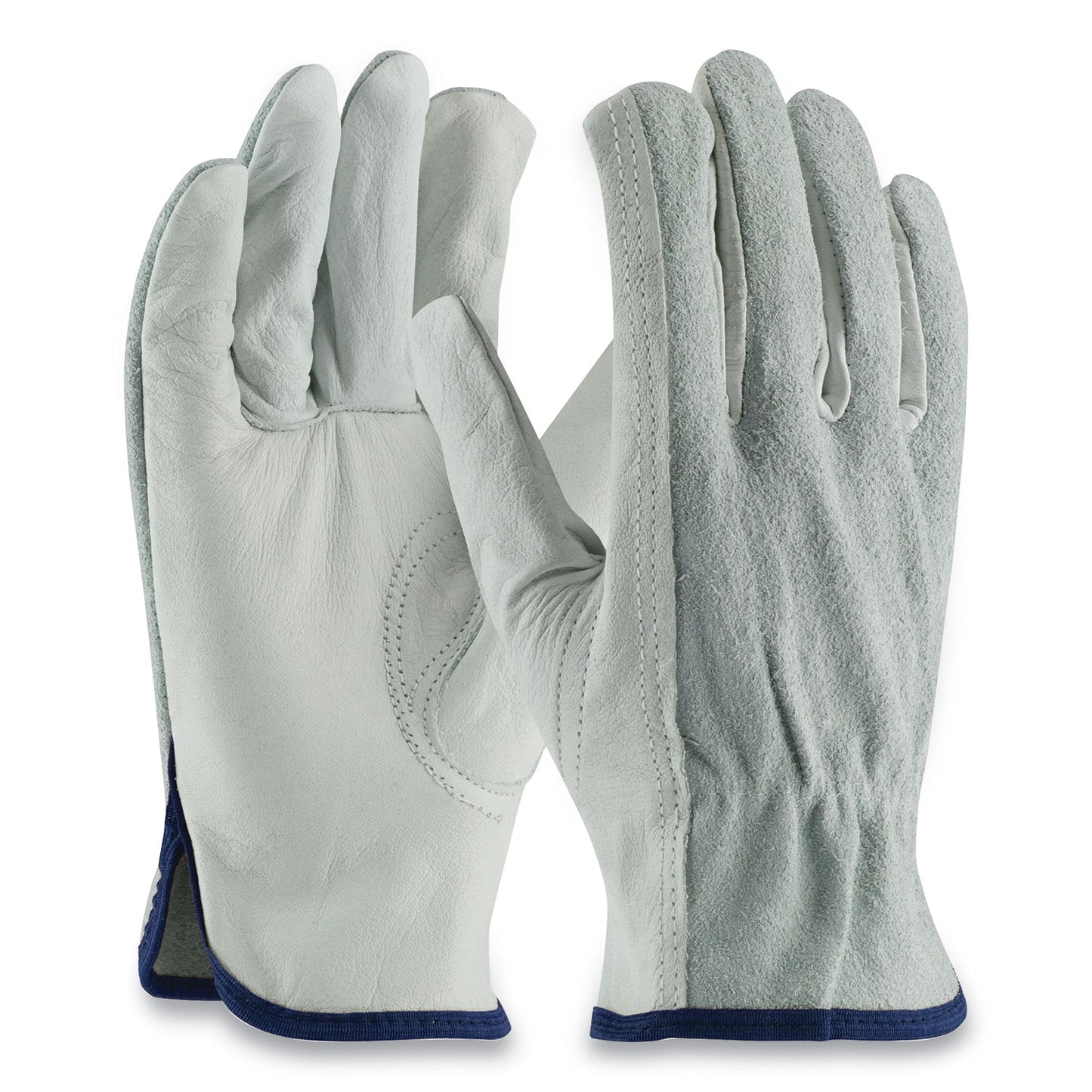 PIP Top-Grain Leather Drivers Gloves with Shoulder-Split Cowhide Leather Back, X-Large, Gray (68161SBXL)