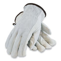 PIP Top-Grain Leather Drivers Gloves with Shoulder-Split Cowhide Leather Back, Medium, Gray (68161SBM)