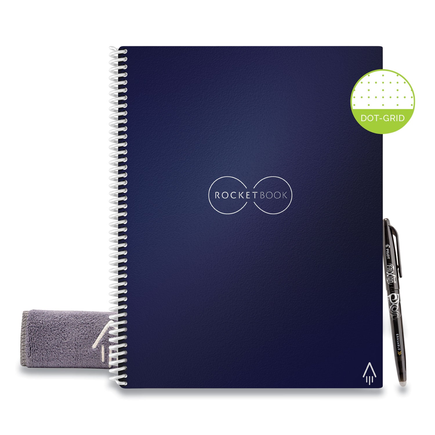 Rocketbook Core Smart Notebook, Dotted Rule, Midnight Blue Cover, (16) 11 x 8.5 Sheets (EVRLRCDF)