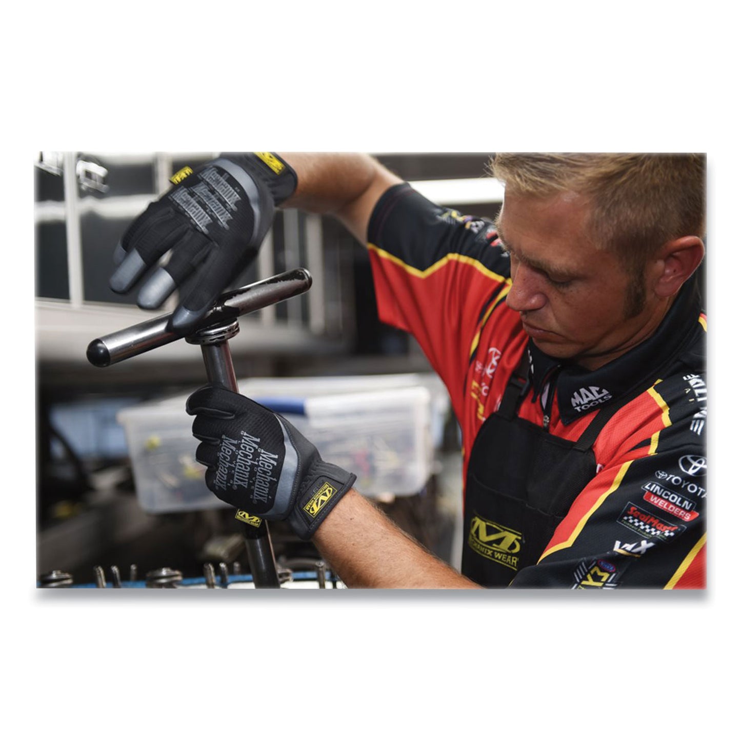 Mechanix Wear FastFit Work Gloves, Black/Gray, Large (MFF05010)