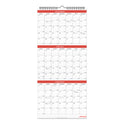 Universal Three-Month Wall Calendar, 12 x 27, White/Red Sheets, 14-Month: Dec 2024 to Jan 2026 (71003)