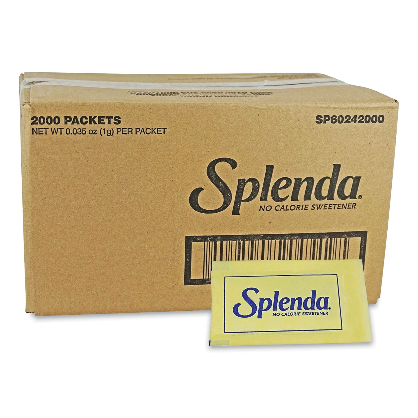 Splenda No Calorie Sweetener Packets, 0.04 oz Packets, 400/Box, 6 Boxes/Carton (MCN224137)