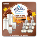 Glade Plugin Scented Oil, Cashmere Woods, 0.67 oz, 2 Warmers and 6 Refills/Pack (323015)