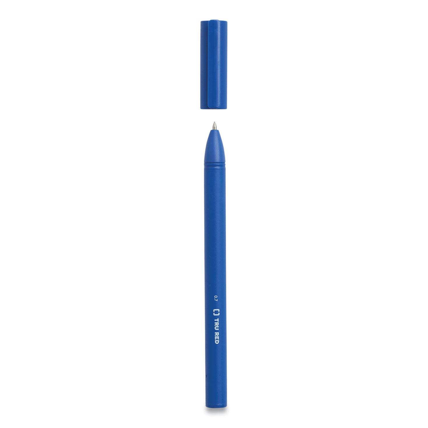 TRU RED Quick Dry Gel Pen, Stick, Medium 0.7 mm, Blue Ink, Blue Barrel, 5/Pack (24377028)