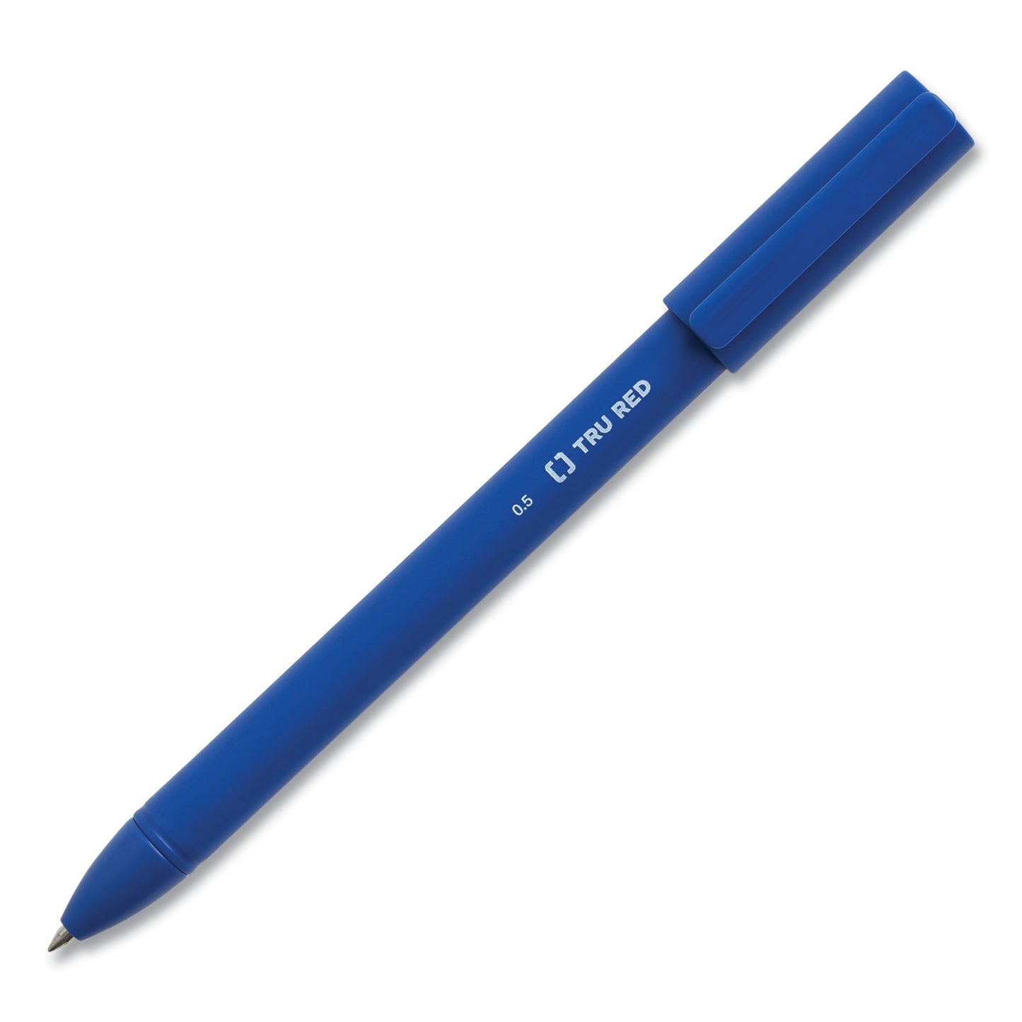 TRU RED Quick Dry Gel Pen, Stick, Fine 0.5 mm, Blue Ink, Blue Barrel, 5/Pack (24377034)