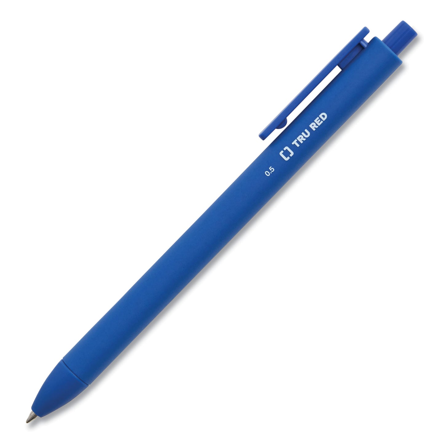 TRU RED Quick Dry Gel Pen, Retractable, Fine 0.5 mm, Blue Ink, Blue Barrel, 5/Pack (24377040)