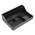 TRU RED Plastic Desktop Organizer, 6 Compartments, 6.81 x 9.84 x 2.75, Black (24380402)