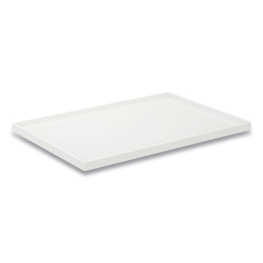 TRU RED Slim Stackable Plastic Tray, 6.85 x 9.88 x 0.47, White (24380409)