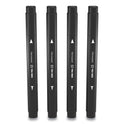 TRU RED Permanent Marker, Pen-Style Twin-Tip, Extra-Fine/Fine Bullet/Needle Tips, Black, 4/Pack (24417735)