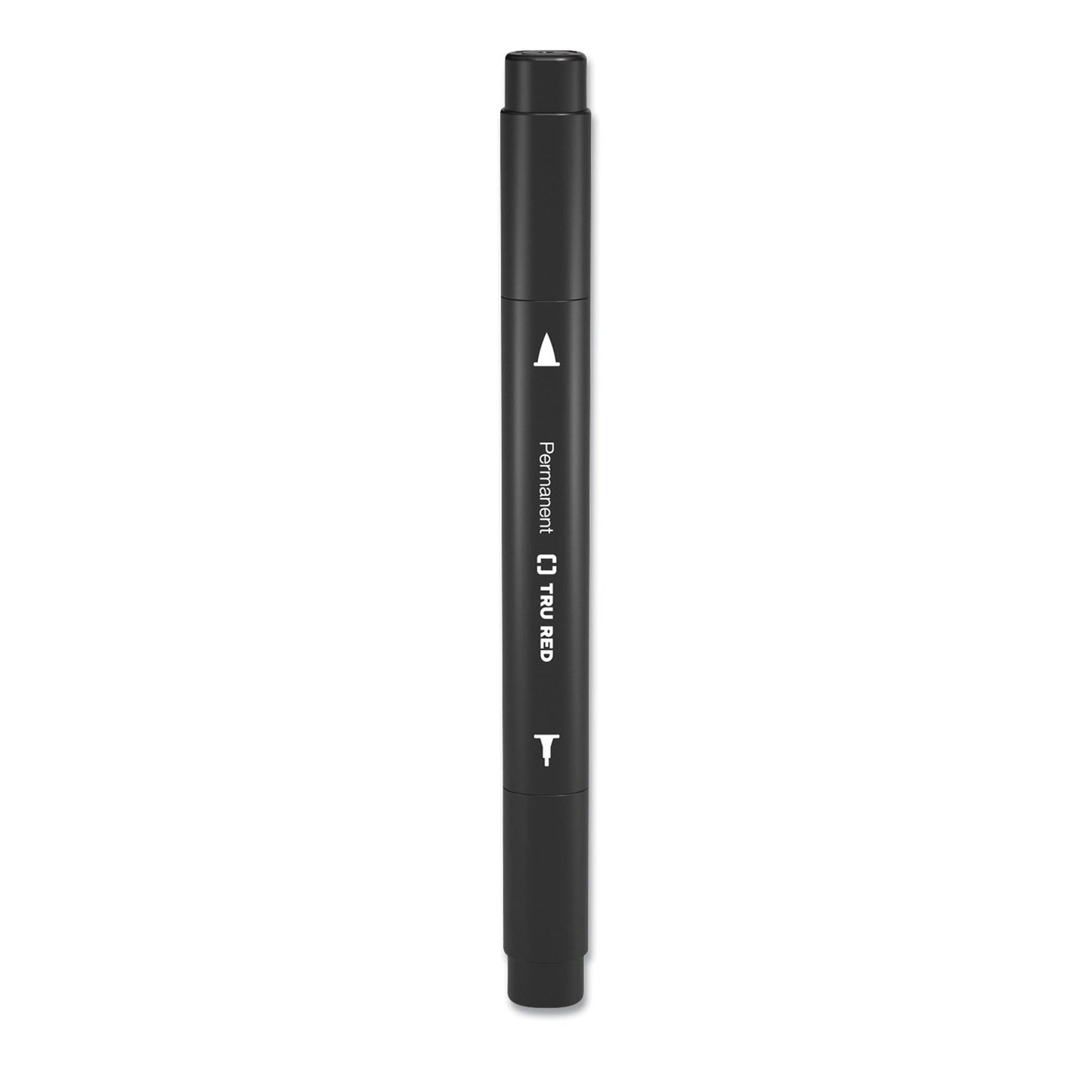 TRU RED Permanent Marker, Pen-Style Twin-Tip, Extra-Fine/Fine Bullet/Needle Tips, Black, 4/Pack (24417735)