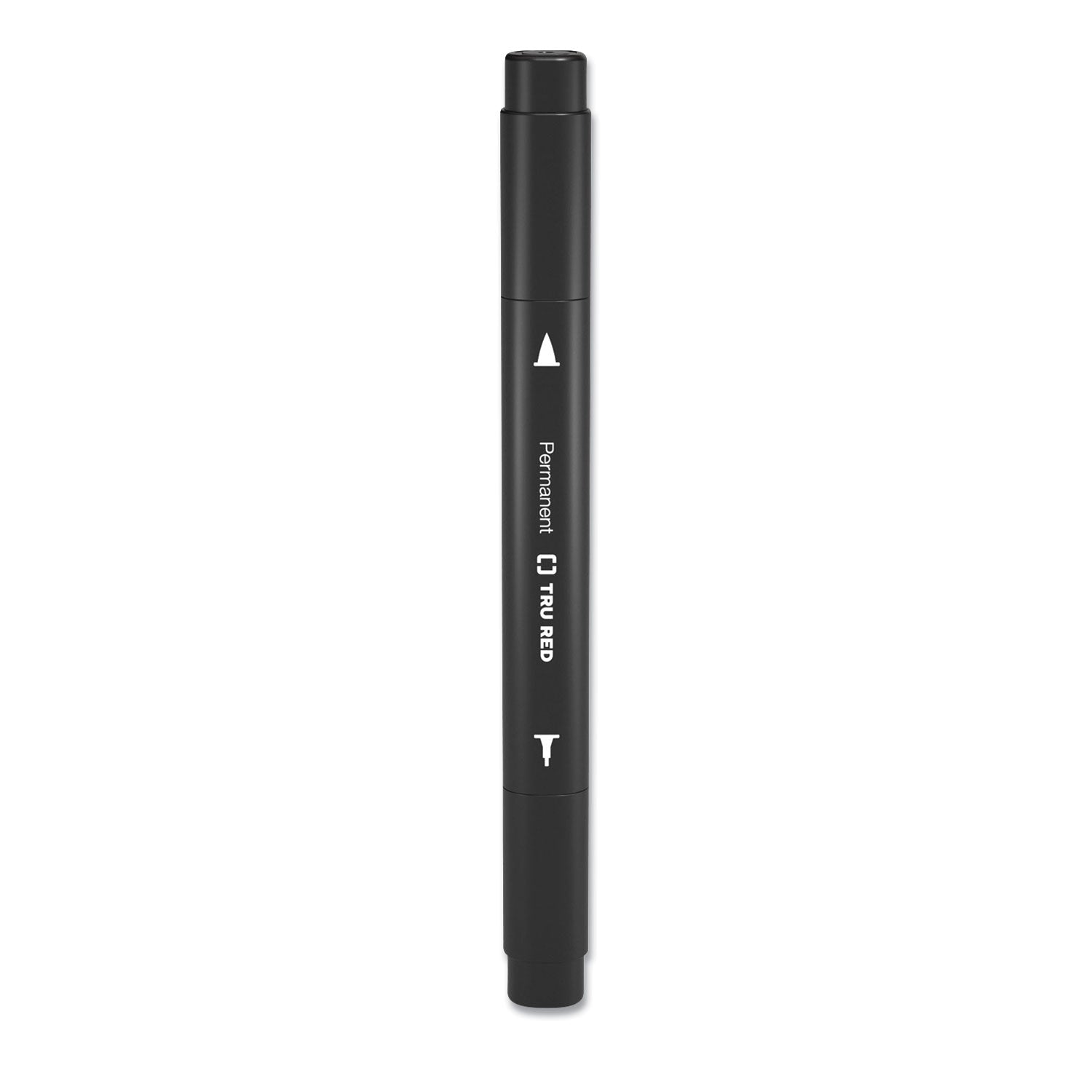 TRU RED Permanent Marker, Pen-Style Twin-Tip, Extra-Fine/Fine Bullet/Needle Tips, Black, 4/Pack (24417735)
