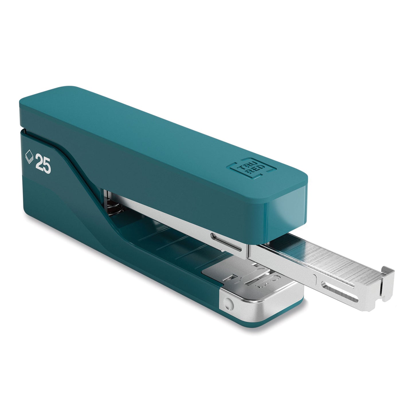 TRU RED Desktop Aluminum Stapler, 25-Sheet Capacity, Teal (24418165)