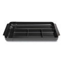 TRU RED Seven-Compartment Expandable Plastic Drawer Organizer, 12.8 x 8.5 x 1.34, Black (24418568)