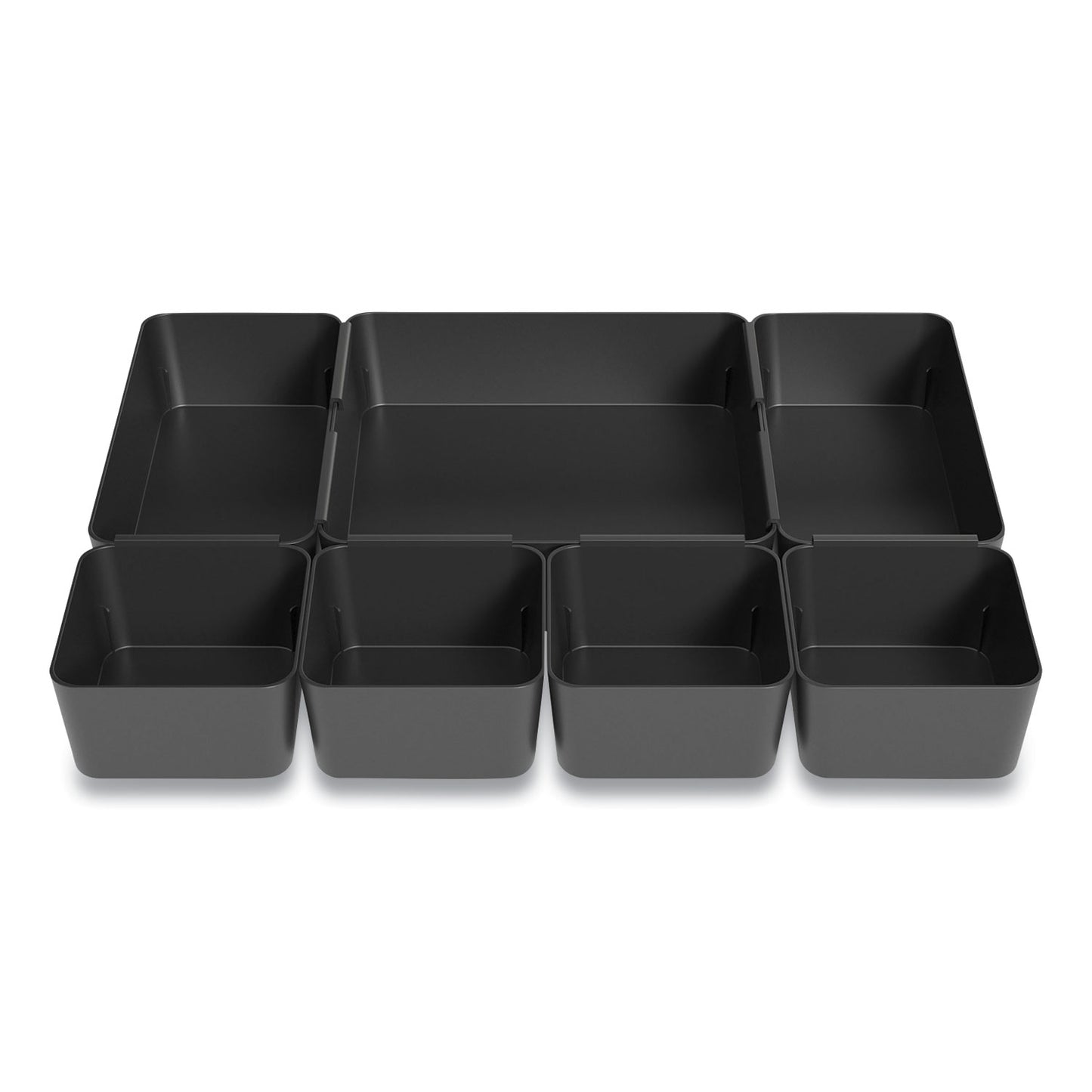 TRU RED Ten-Compartment Plastic Drawer Organizer, 7.83 x 8.19 x 5.35, Black (24418574)