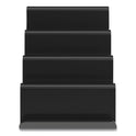 TRU RED Four Compartment Business Card Holder, Holds 100 Cards, 3.9 x 6.3 x 4, Plastic, Black (24418575)