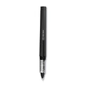 TRU RED Roller Ball Pen, Stick, Fine 0.5 mm, Black Ink, Black/Clear Barrel, Dozen (24419532)