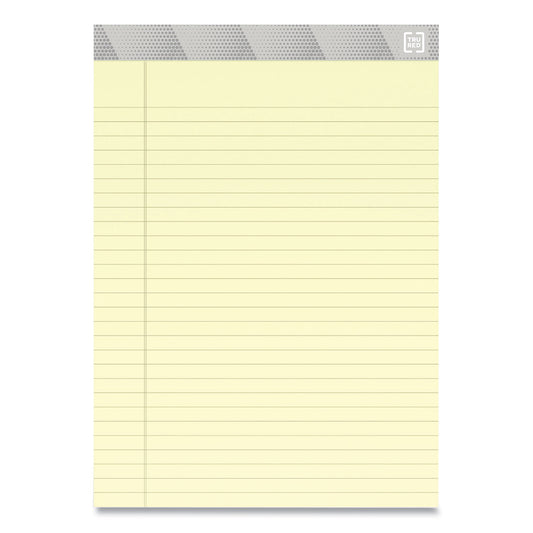 TRU RED Notepads, Wide/Legal Rule, 50 Canary-Yellow 8.5 x 11.75 Sheets, 12/Pack (24419913)