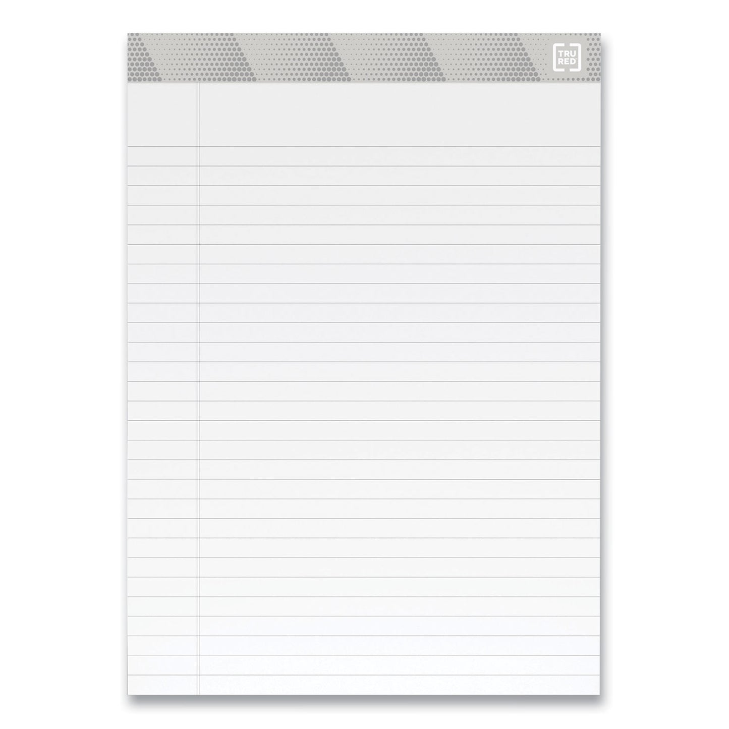 TRU RED Notepads, Wide/Legal Rule, 50 White 8.5 x 11.75 Sheets, 12/Pack (24419915)