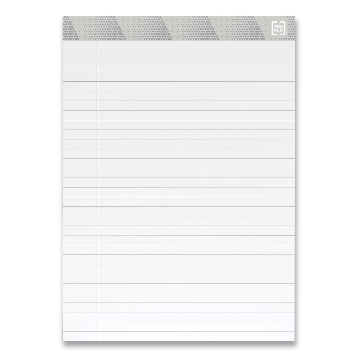 TRU RED Notepads, Wide/Legal Rule, 50 White 8.5 x 11.75 Sheets, 12/Pack (24419915)