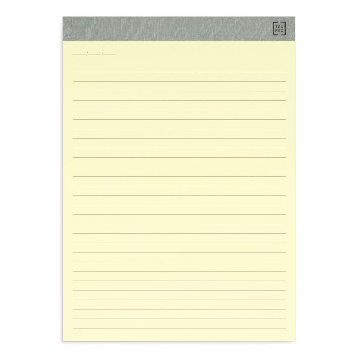 TRU RED Notepads, Wide/Legal Rule, 50 Canary-Yellow 8.5 x 11.75 Sheets, 12/Pack (24419922)