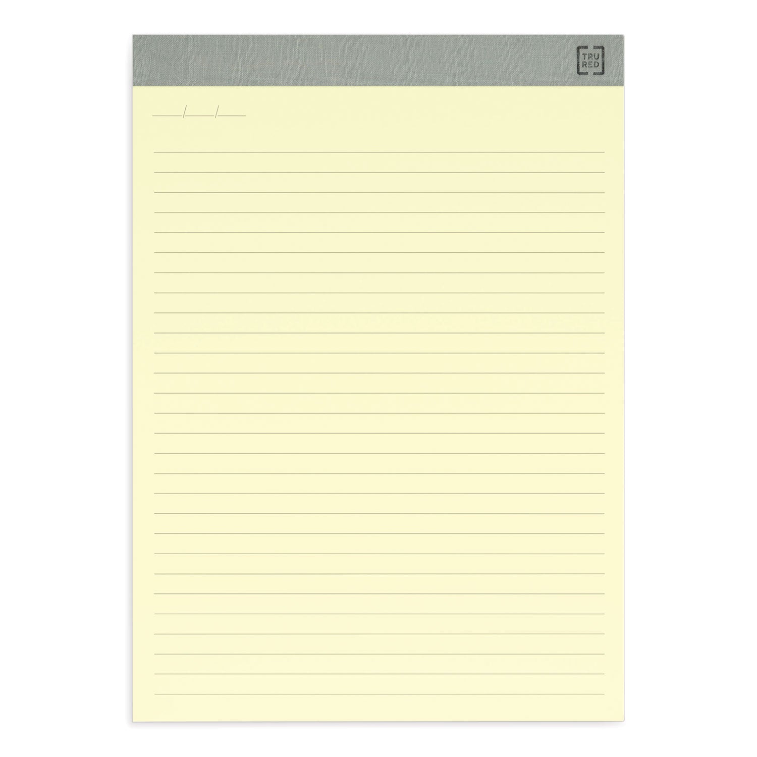 TRU RED Notepads, Wide/Legal Rule, 50 Canary-Yellow 8.5 x 11.75 Sheets, 12/Pack (24419922)