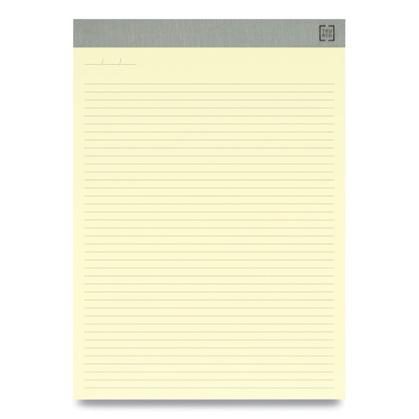 TRU RED Notepads, Narrow Rule, 50 Canary-Yellow 8.5 x 11.75 Sheets, 12/Pack (24419925)